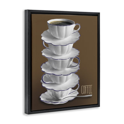 Stacked Teacups with Coffee Floating Frame, design by Matthew Piotrowicz