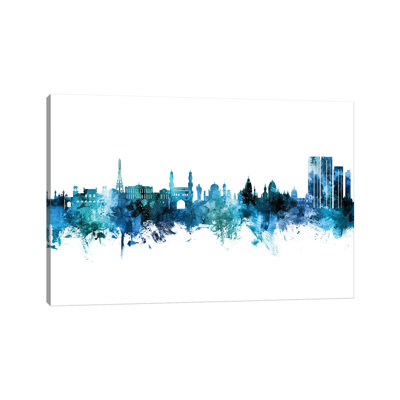 " Hyderabad India Skyline Blue Teal " by Michael Tompsett