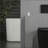 Toilet Paper Cabinet, Small Bathroom Corner Floor Cabinet with Doors and Shelves, Thin Storage Bathroom Organizer-1231254186