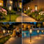Éclairage solaire solaire blanc chaud avec éclairage marche / arrêt automatique, éclairage solaire de jardin imperméable pour allée, jardin et allée