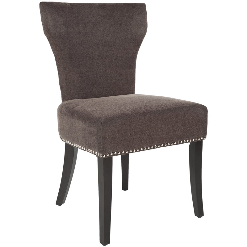 Chaise d’appoint rembourrée Jappic, Cuir véritable brun