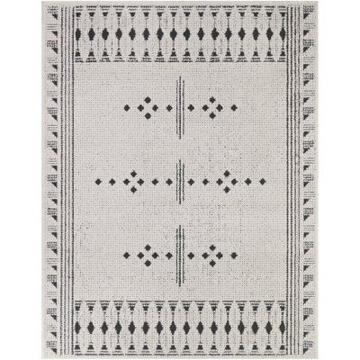 Tapis marocain transitionnel crème / noir Barbara