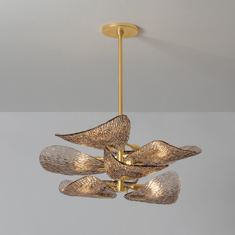 Cardiff Semi Flush in Vintage Gold Leaf