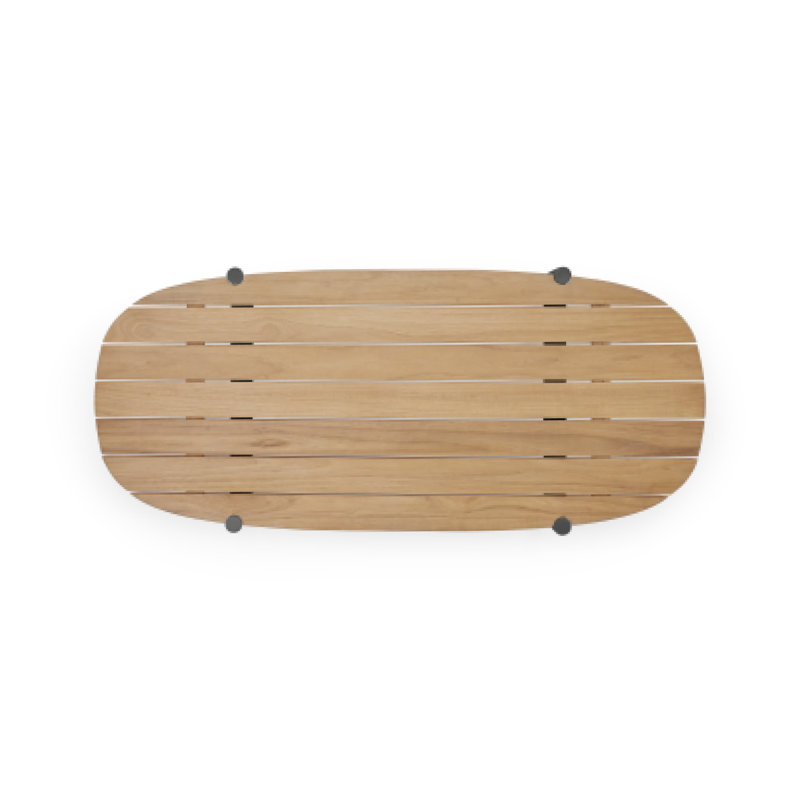 52'' Teak Outdoor Coffee Table, Charcoal