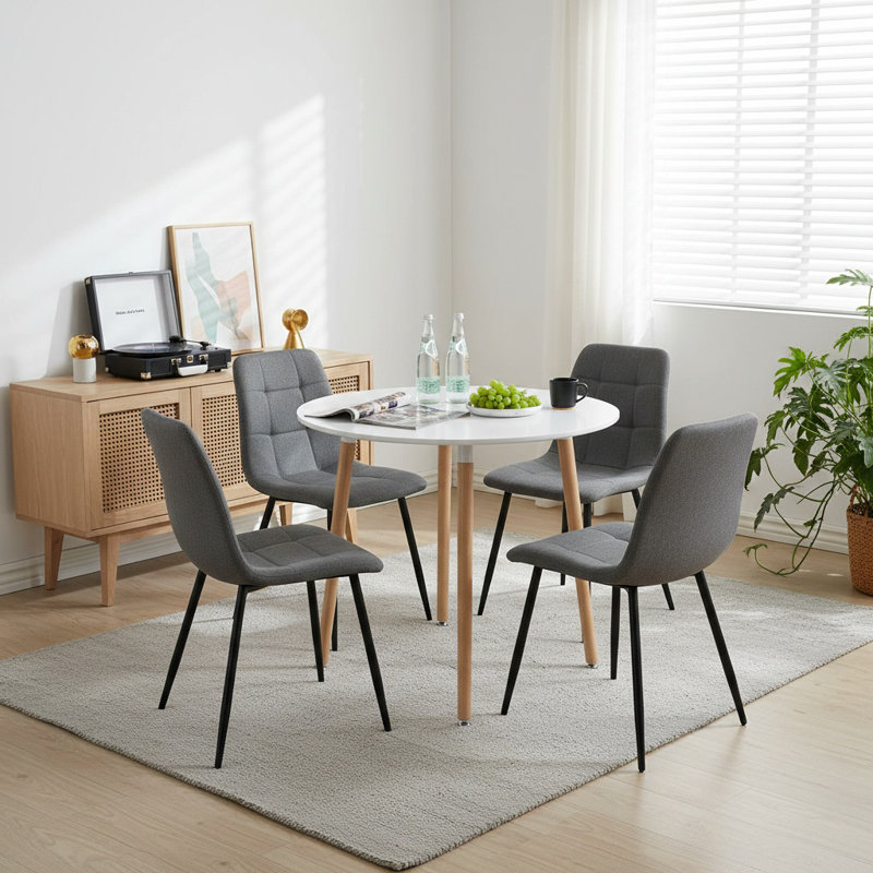 4 - Person Dining Set, Grey, White
