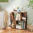 2 Pcs 3-tier Bookshelf Geometric Bookcase Side Table With Open Storage Display Shelf-1173997247