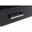 Bureaux d'écriture, noir Coleen moderne ultrabrillant Bureau chromé avec port USB & amp; 2 tiroirs | Noir | Métal, bois composite-1234300639