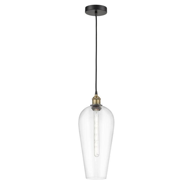 Mini-luminaire suspendu 1 lumière Ballston - Amiina, Laiton antique noir, Clair