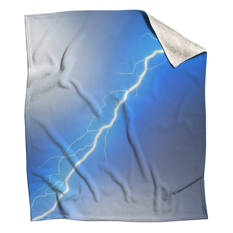 Blue Lightning Bolt Blankets, 60in W x 80in H