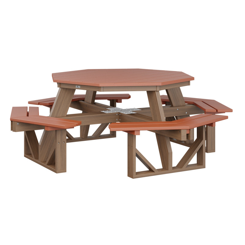 Table de pique-nique Ada, Mango Orange Top/Antique Mahogany Base
