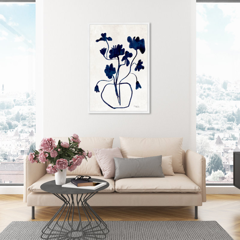 «Anemone Vase» par Oliver Gal - impression encadrée, Cadre blanc, H 47 po x l 32 po