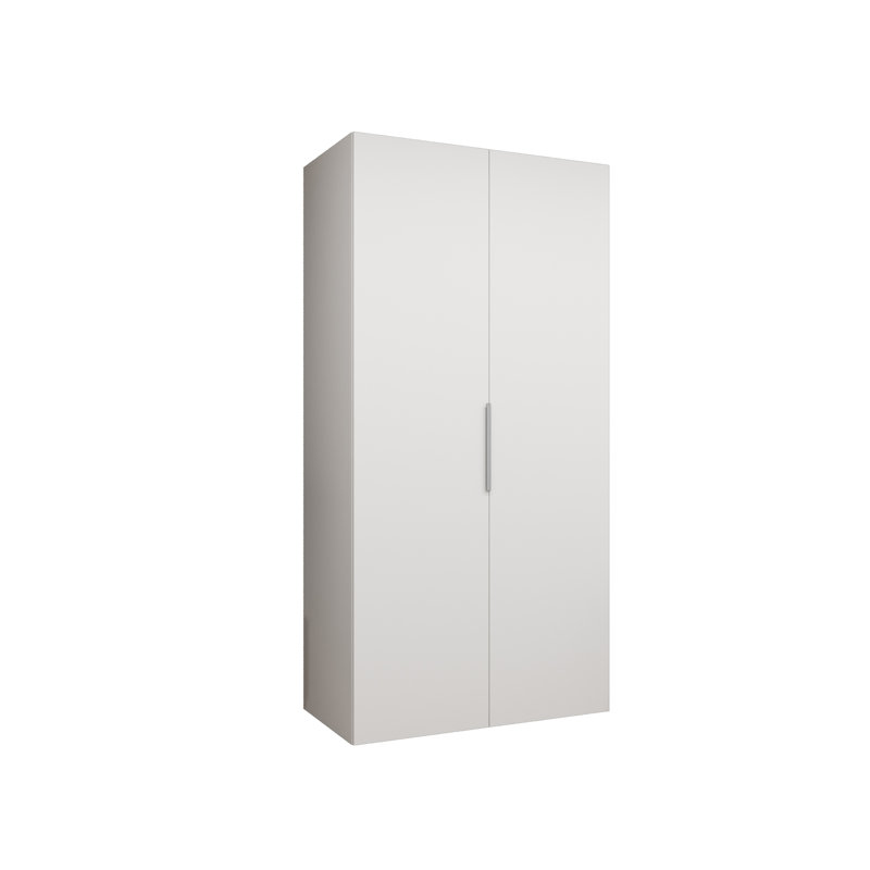Manufactured Wood Wardrobe, White/Silver