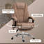 Chaise de bureau de massage inclinable chauffante avec hauteur réglable et repose-pieds, brun-817566066
