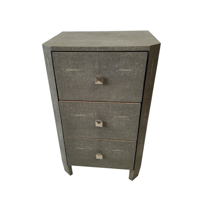 Table de chevet 3 tiroirs gris