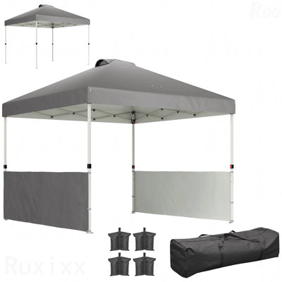 Pavillon de jardin escamotable 10 po x 10 pi, paroi latérale pour utilisation avec sac de transport à roulettes