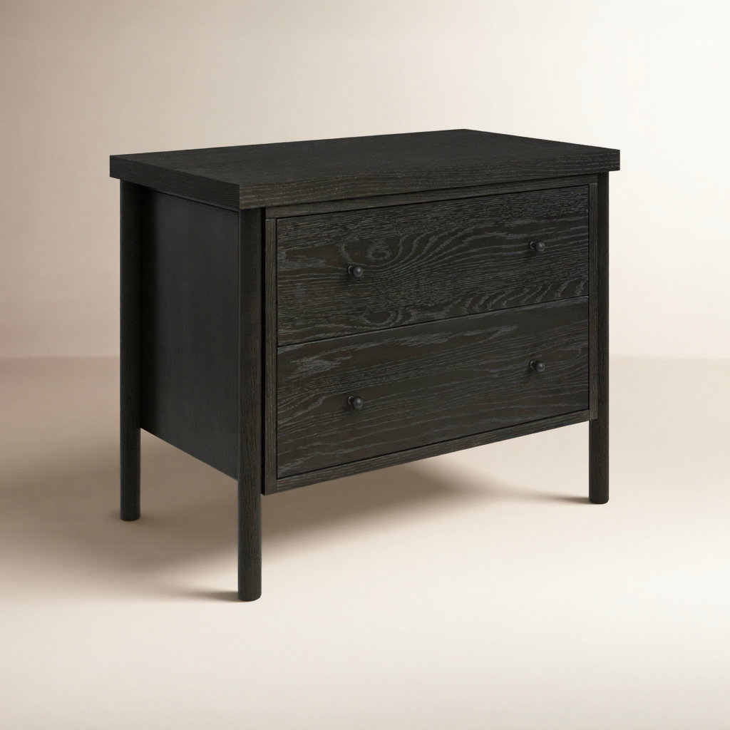 Linda Oak Nightstand, Ebony Oak