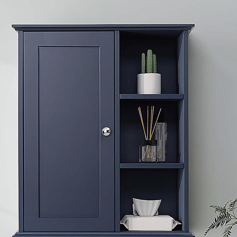 23.6"Bathroom Wall Cabinet, Navy Blue 