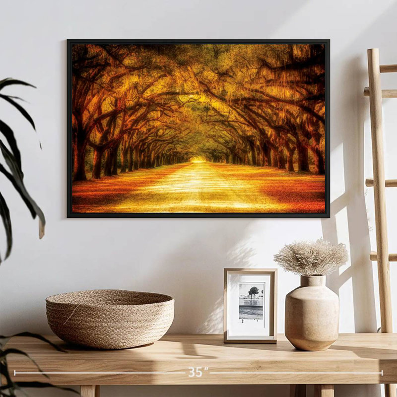 Oak Tree Road, 25 po x 17 po, Cadre flottant noir