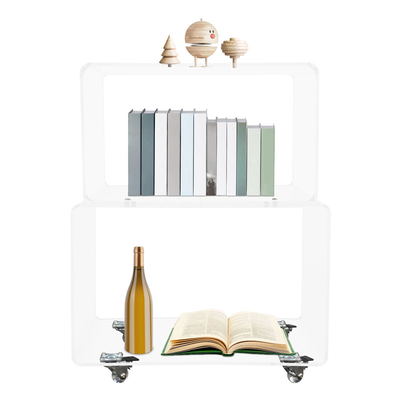 Clear Acrylic Rolling Storage Rack With Wheels