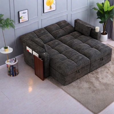 Canapés d'angle modulaires avec rangement, canapé-lit ajustable en chenille, style moderne