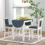 TOPMAX 3-Piece Wood Counter Height Drop Leaf  Dining Table Set with 2 Upholstered Dining Chairs for Small Place, Brown-131135604-131135607-131135609