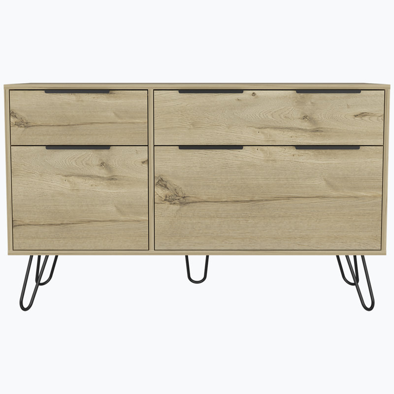 Commode 4 tiroirs Stowe Chêne clair