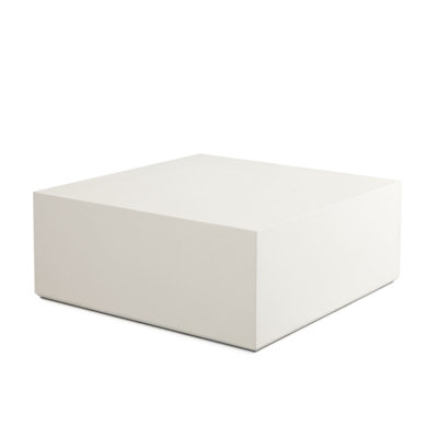Viko Modern Square Coffee Table, Wood Faux Concrete Finish, 39 Inch