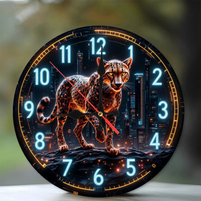 Décoration horloge léopard