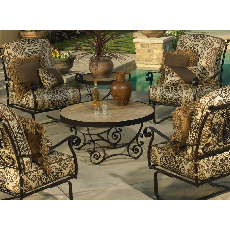 San Cristobal 42" Round Coffee Table, Graphite, Canyon Taupe