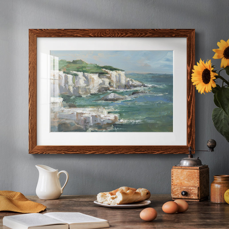 White Sea Cliff I - reproduction encadrée rustique avec tableau mat, Érable, H 14 po x l 20 po x P 1,5 po