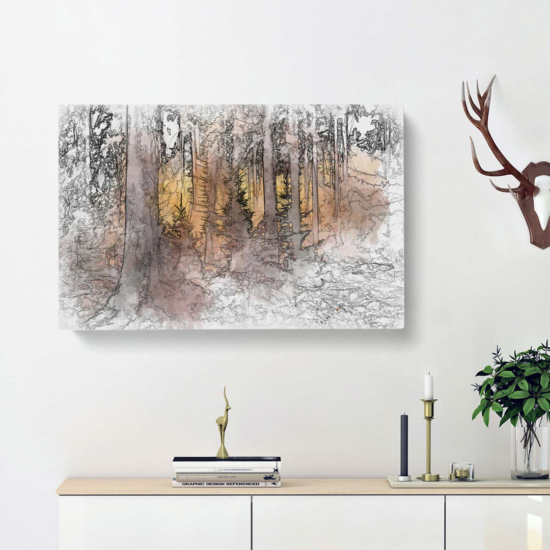 Mystery Forest In Abstract - Wrapped Canvas
