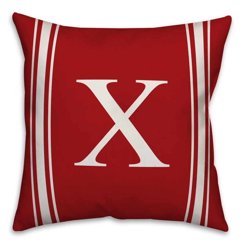 Striped Throw Pillow, X, Red