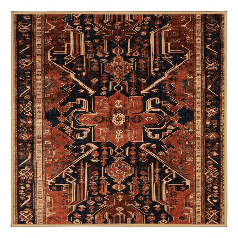 Tapis brun lavable à la machine, Carré 4 pi