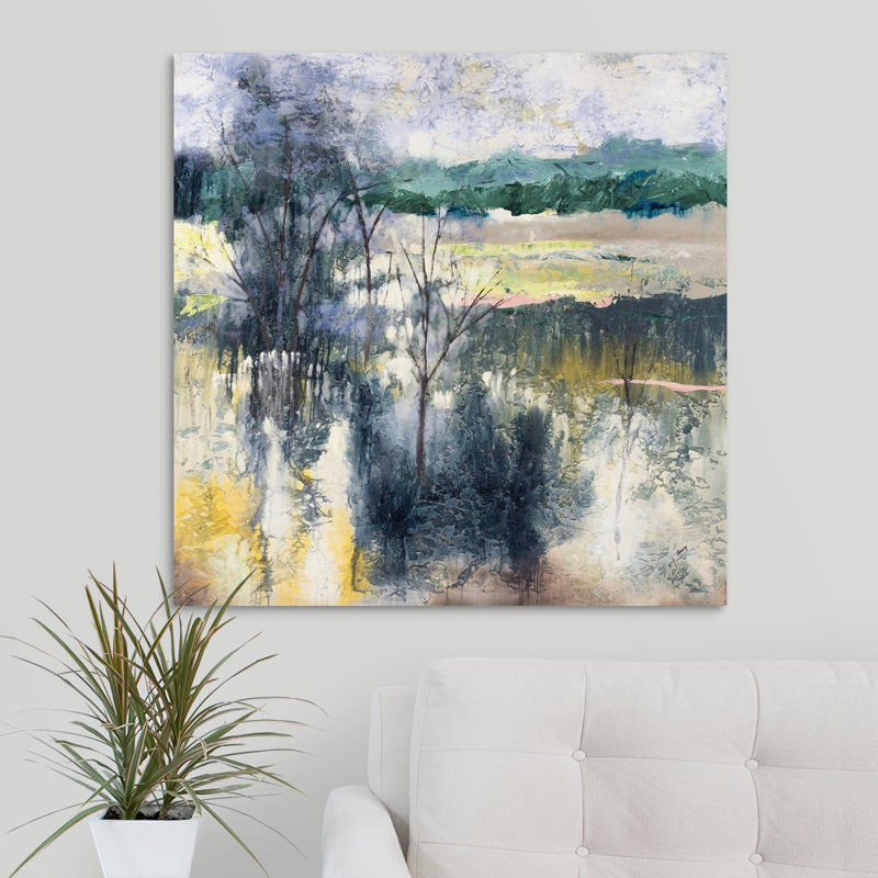 « cerf run », peinture sur toile, Toile tendue, H 30 po x l 30 po x p 1,25 po