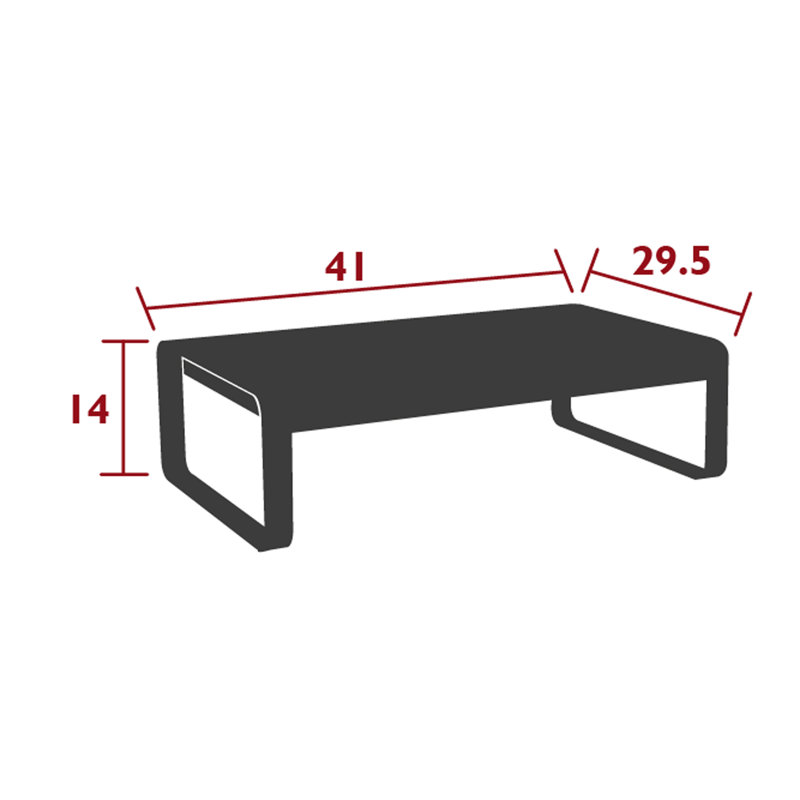 Bellevie Outdoor Side Table, Acapulco Blue, 14" H x 41" L x 30" W