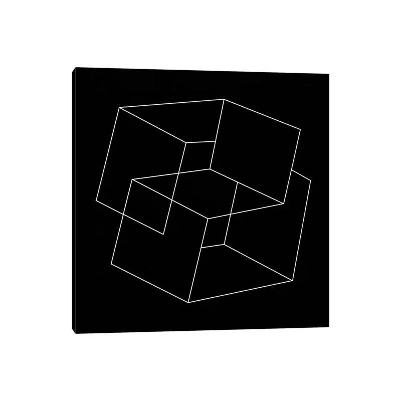 Cube Illusion - Wrapped Canvas Print, 30.48cm H x 30.48cm W x 1.91cm D