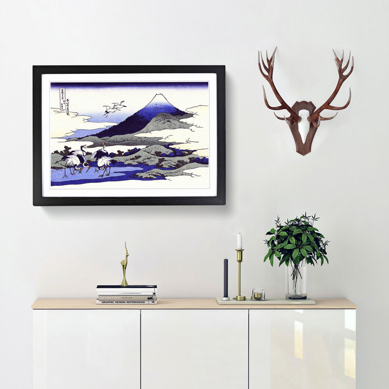 Sagami Province by Katsushika Hokusai - Picture Frame Painting Print, 36cm H x 48cm W x 2cm D, Black Framed