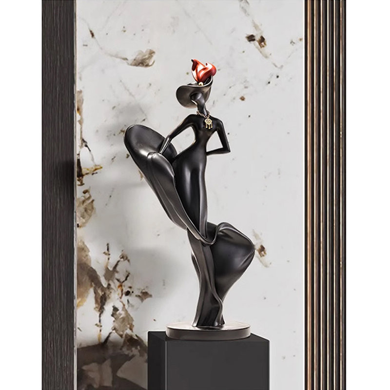 Figurine moderne en résine, Noir