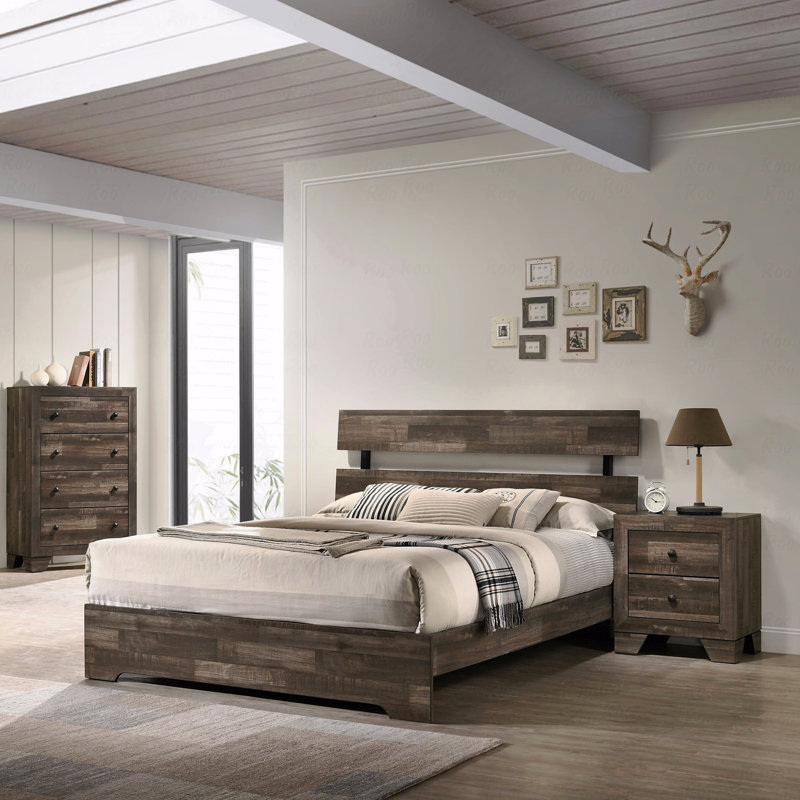 Mobilier de chambre à coucher 1 pièce 4 tiroirs, Brun