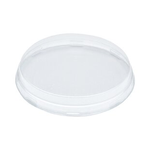RW Base 1 oz Round Clear Plastic Candy and Snack Jar - with Black Aluminum  Lid - 2 x 2 x 1 1/4 - 100 count box