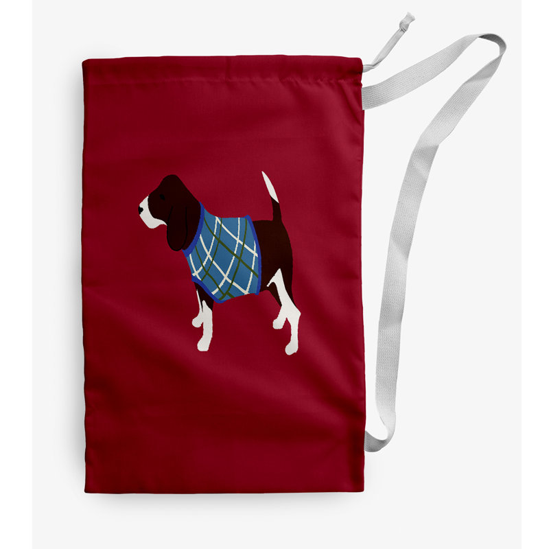 Fabric Laundry Bag with Handles, Red, Medium (36" H x 28" W)