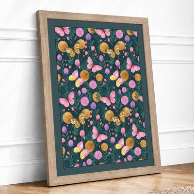 Scattered Fruit Garden Modern - Framed Print