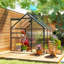 Serre de jardin en polycarbonate 6 pi x 6 pi x 6,5 pi, gris