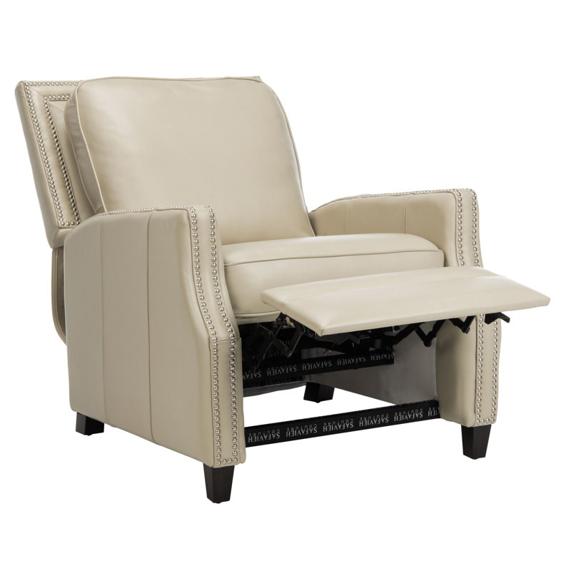 Fauteuil inclinable en cuir véritable Lavanda, Cuir véritable crème