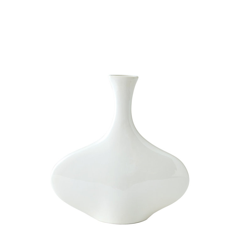 Silhouette Vase-Reactive -Slim, White, Overall Height-  12"