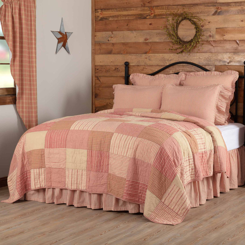 Sawyer Mill Red Patchwork Cotton Twin Quilt Set