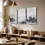 3 panneaux d'art mural Misty Lake Boat Oriental Landscape-1227147177