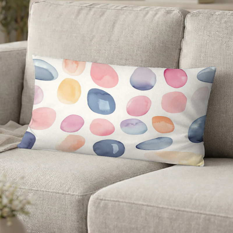 Coussin décoratif à motifs géométriques - formes géométriques rouges Jellybean, H 12 po x l 20 po