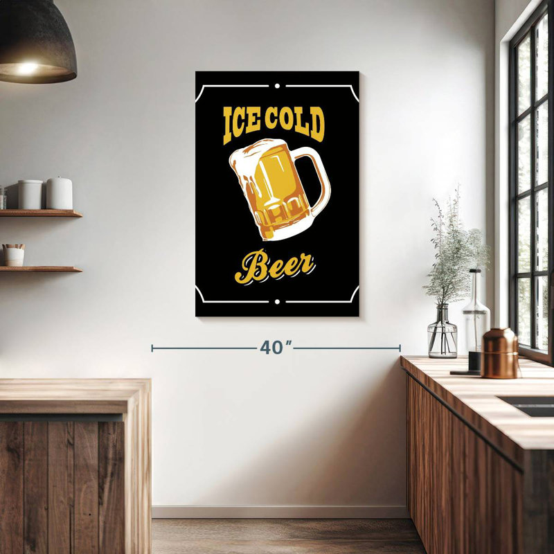 Kema Ice Cold Beer Wall Sign, 39" H x 26" W