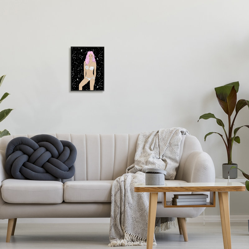  Moon Girl Constellations, Giclée encadrée noir minuit, H 14 po x l 11 po x P 1,5 po